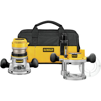 ROUTERS AND TRIMMERS | Factory Reconditioned Dewalt DW618PKBR 2-1/4 HP EVS Fixed/Plunge Base Router Combo Kit with Soft Case